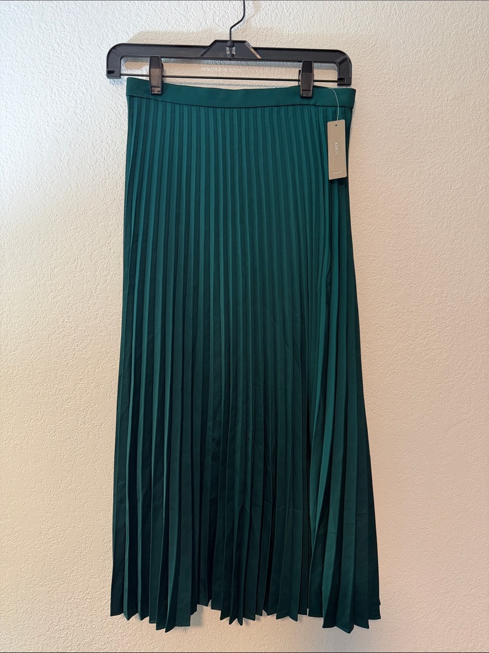 J. Crew Emerald Green Pleated Midi Skirt